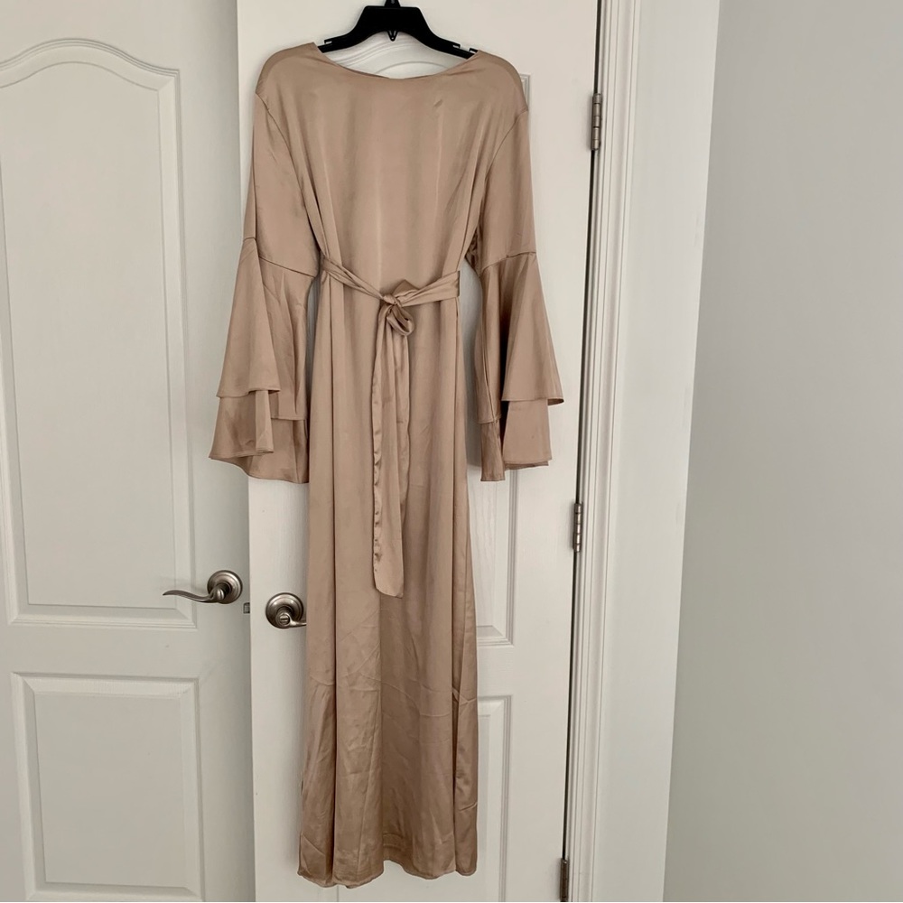Light Pink Silk Maxi Abaya Dress